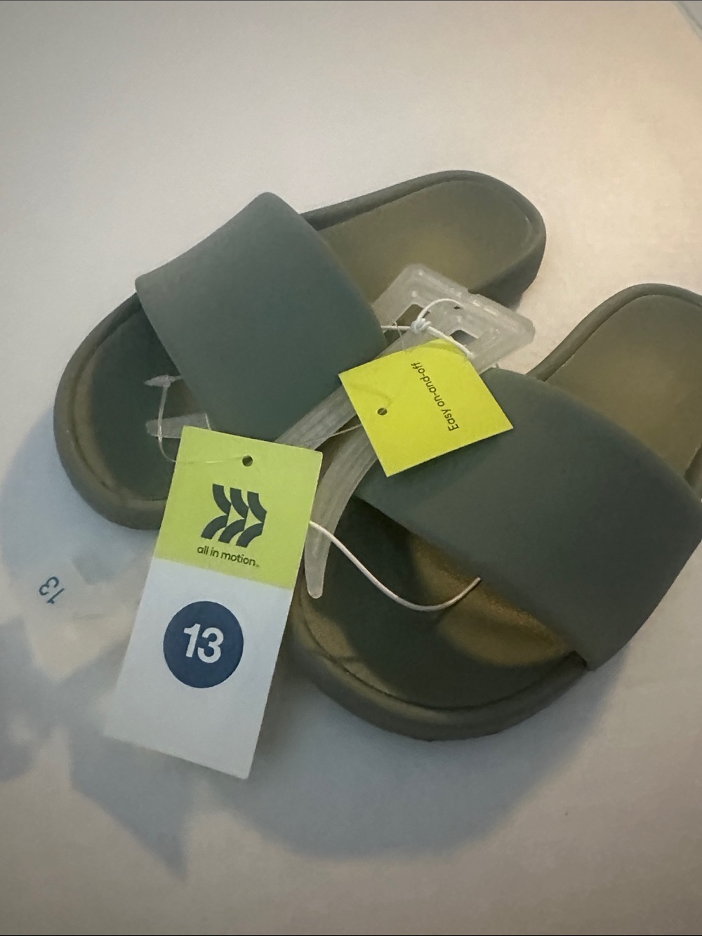 all in motion Olive Green Slide Sandals size 13 kids